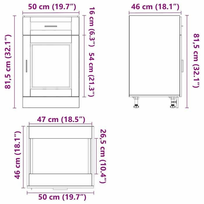 VidaXL Kitchen Cabinet Porto Black Engineered Wood 853958