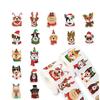 500Pcs Christmas Stickers Xmas Puppy Dogs Self-Adhesive Sticker Decals For Journal Scrapbook Decor Holiday Party Stickers
