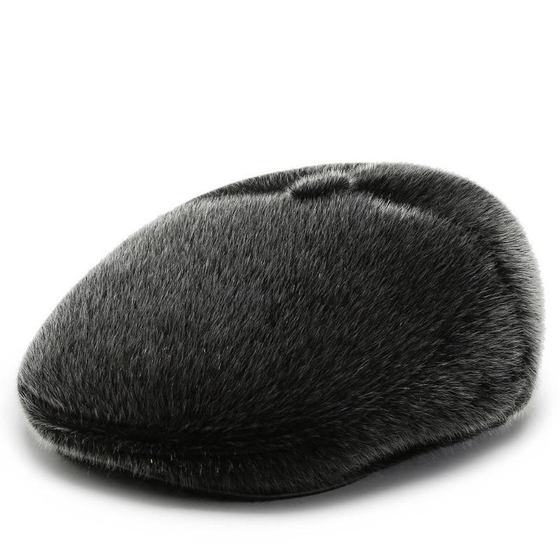 Hat Men's Beret Autumn and Winter New Woolen Ear Protector Peaked Cap Fleece Warm Cotton Hat Forward Hat