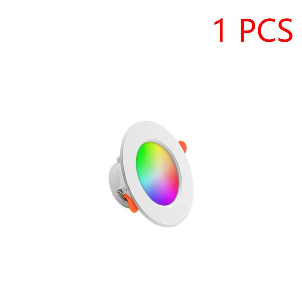 1-14PCS 10W Smart LED Downlight Bluetooth-Compatible Recessed Ceiling Lamp Dimmable Round Panel Light for Home Living Room Decor