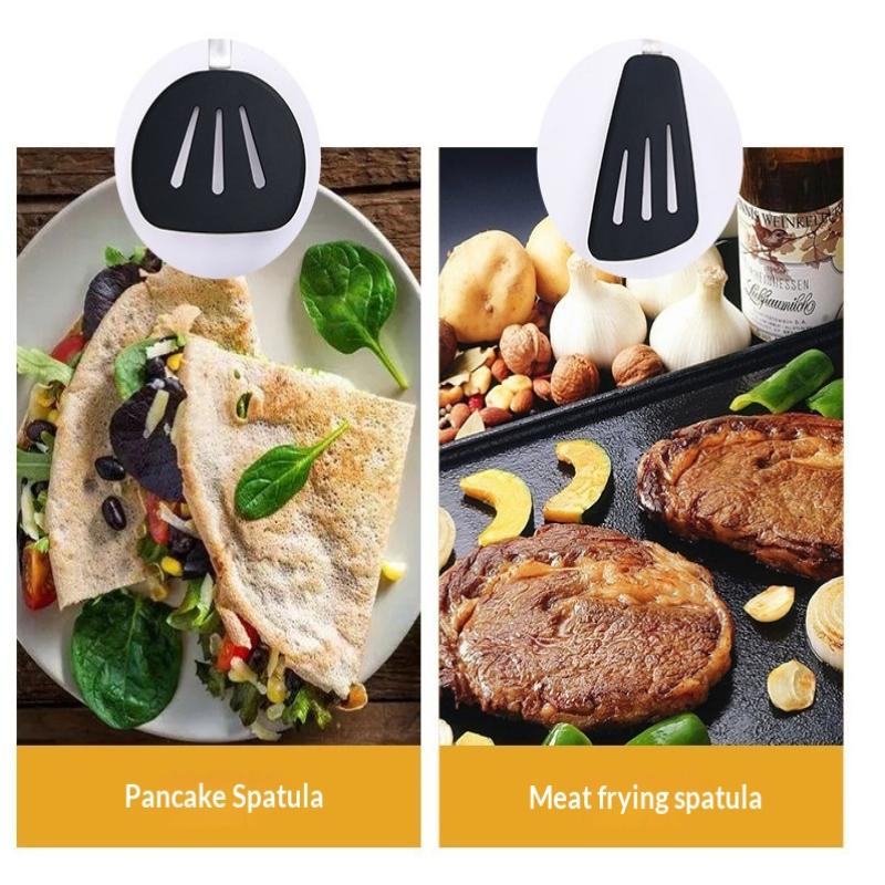 Frying Shovel Leaking Shovel Cooking Utensils Stainless Steel Silicone Kitchenware Fried Fish Steak Spatula Cooking Tool