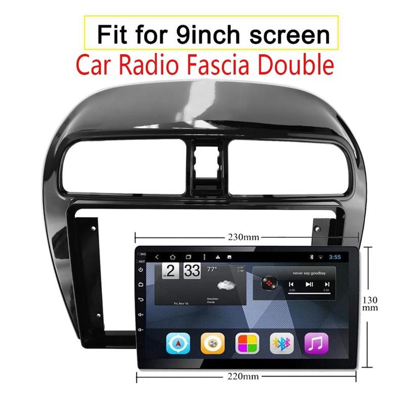 L09A-Car Radio Fascia Double 9 Inch Din Screen Dashboard Stereo Panel For MITSUBISHI Attrage/Mirage/Space 2012-2019