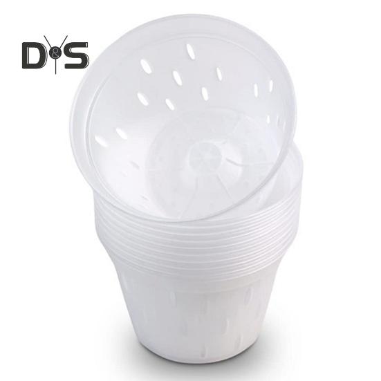 Čirý květináč na orchidej Opakovaně použitelný květináč na orchidej s otvory Plastový květináč s ventilací pro přesazování rostoucích vnitřních venkovních orchidejí