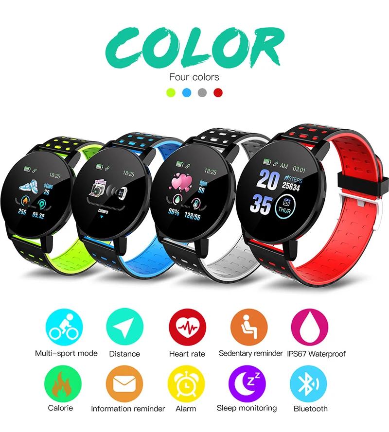 Children's Sports Smart Watch LED Digital Display IP67 Waterproof Kids Fitness Tracker with Heart Rate Blood Pressure Sleep Monitor for Boys Girls