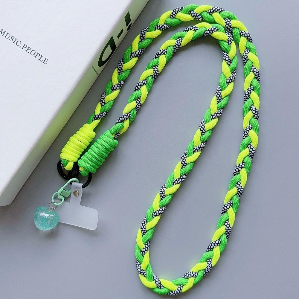 Universal Nylon Braided Phone Lanyard Detachable Colorful Shoulder Strap Anti-lost Neck Hanging Cord Phone Charm Accessories
