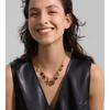 Yhpup 2025 Exquisite Ceramic Acrylic Cross Square Cactus Charm Pendant Necklace Stainless Steel Fashion Vintage Golden Jewelry
