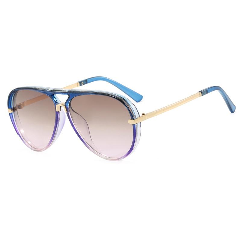 New Retro Pilot Double Beam Gradient Women Sunglasses  Personality Candy Color Design Trendy Casual Men Uv400