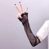 Elbow Length Mesh Lace Long Gloves Sheer Spider Web Gloves Halloween Gloves