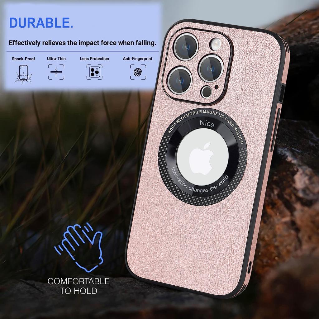 Luxury Leather Texture Magnetic For Magsafe Wireless Charging Case For Iphone 14 Pro Max Plus 11 12 13 Mini Protector Lens Cover