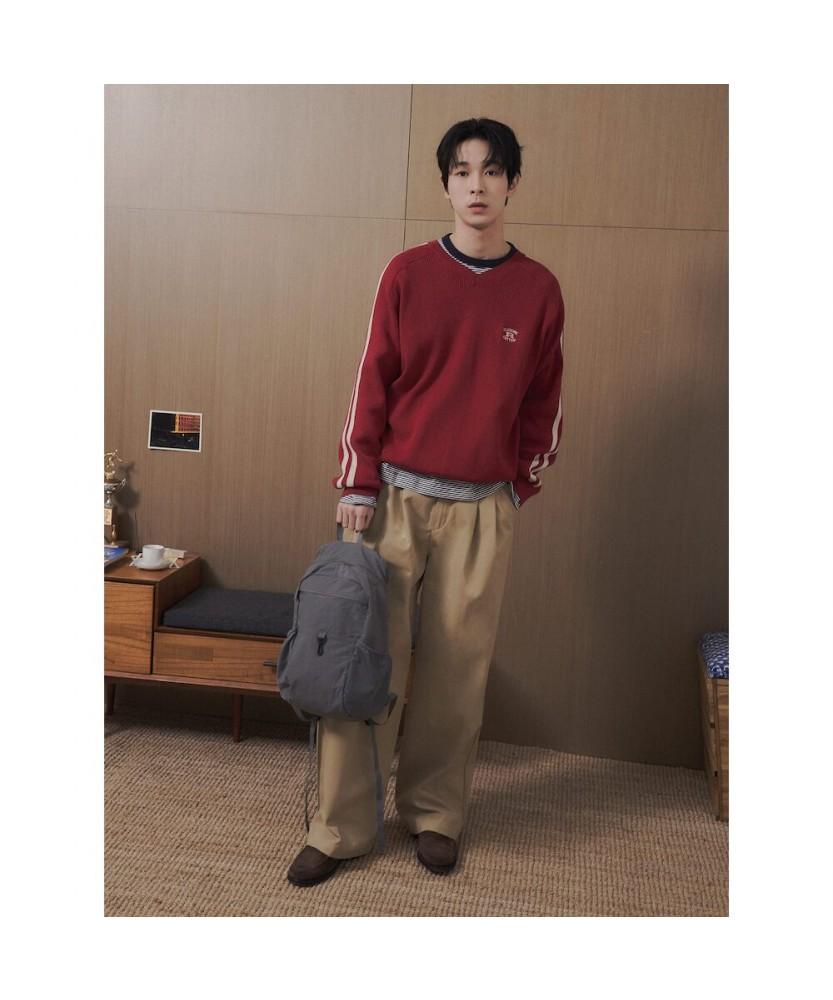 8seconds V-Neck Track Knit Red
