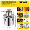 30L Alcohol Brewing Distiller DIY Moonshine Apparatus Stainless Steel Still Whisky Beer Brandy Home Appliance