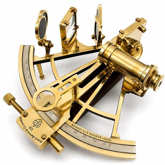 20.32 cm Handmade Brass Nautical Sextant, Working Navigation Instrument, Polished Maritime Collectible,