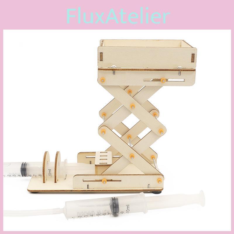 Bildungs DIY Hydraulische Hebebühne Wissenschaftsexperiment Erfinder-Set Holzmaterial Anpassbar