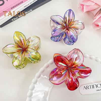 Dámská spona do vlasů bonbónové barvy ve tvaru květiny elegantní protiskluzová k upevnění vlasů vzadu na hlavě vlasová sponka vlasové doplňky