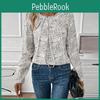 And Temperament Womens Spring Autumn Commuter Plaid Longsleeved Shirt Loose Neckline Pleated Shirt Set Head