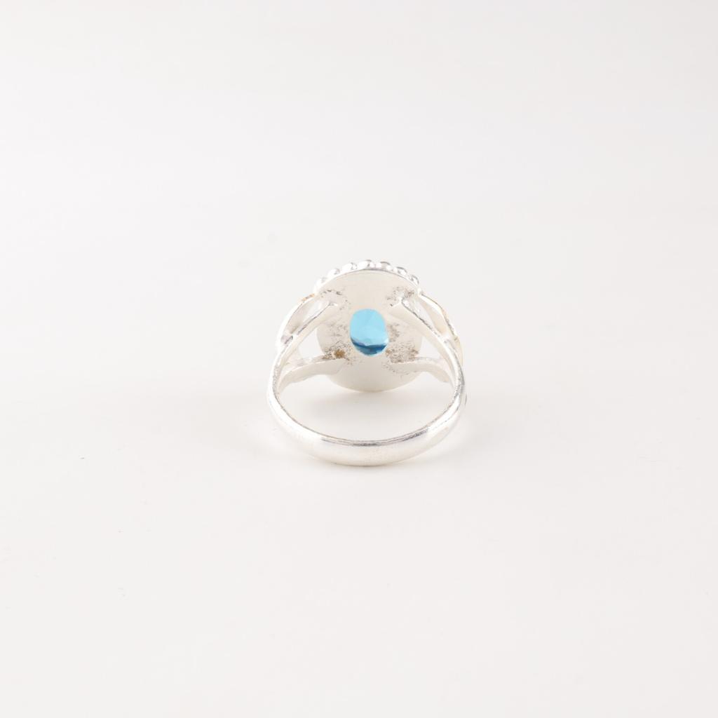 Swiss Blue Topaz Gemstone 925 Sterling Silver Jewelry Beautiful Bridesmaid Ring RR-61-11