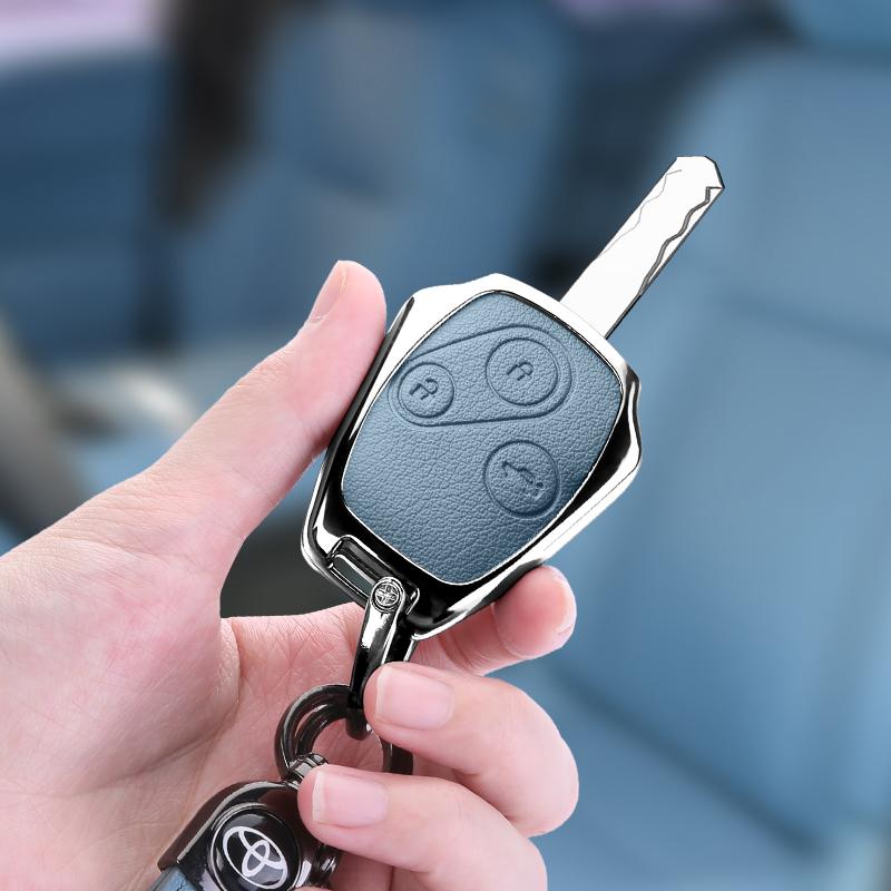 Alloy Leather Car Key Case Cover Shell Bag For Honda Accord CR-V Freed Pilot StepWGN WD Insight Fit Civic Jazz Keychain Accessories