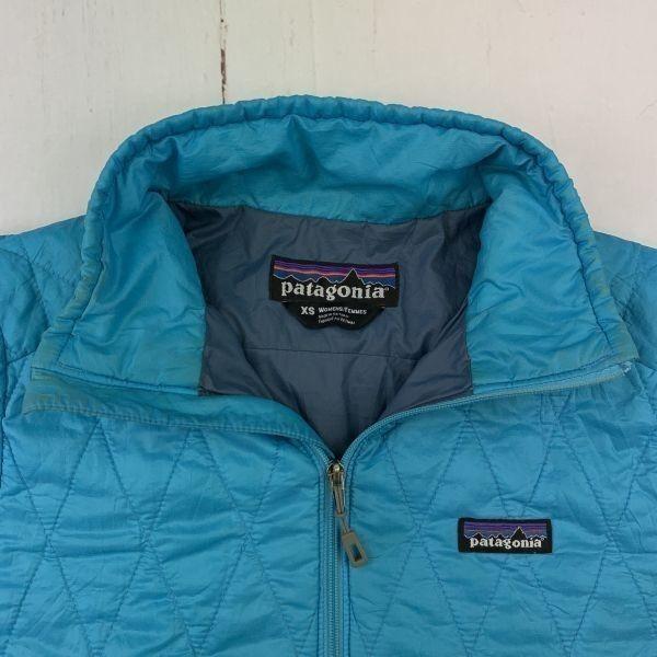 Patagonia Gefütterte Blouson Außenjacke Damen XS Hellblau Durchgehender Reißverschluss Polyester(GEBRAUCHT)
