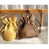 Gisele Small Drawstring Shoulder Mini Yukata Bag, Lightweight, 2-Way, Compact, Pochette, Bag, Handbag, Women's (Cocoa)