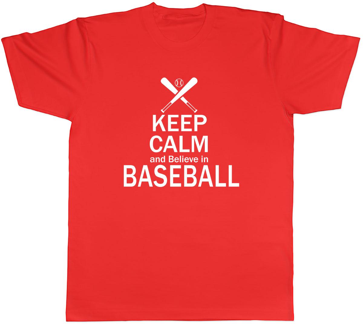 Keep Calm and Believe in Baseball Unisexs Unisex TShirt Tee S