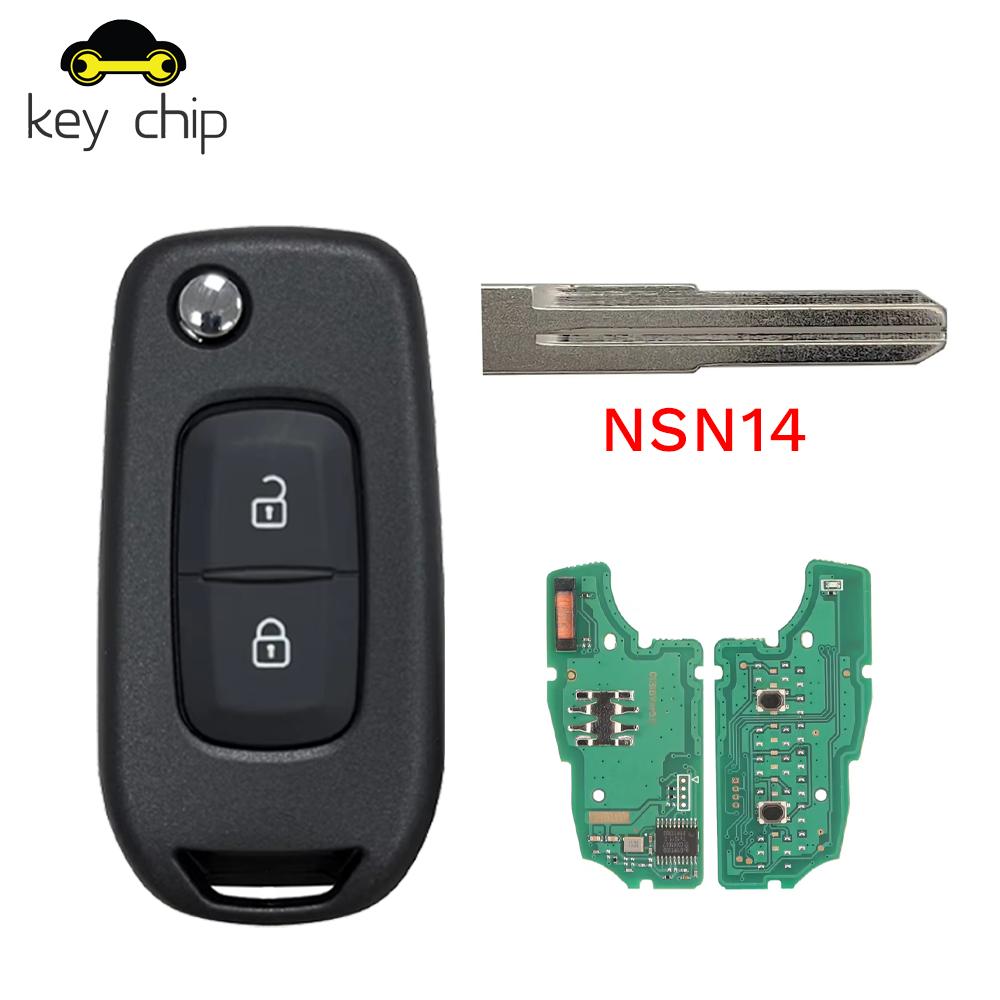 For Renault Dacia Logan 2 II 2018 2019 2020 FSK Car Key Fob Control 2Button 433MHz PCF7961M 4A Chip Flip Remote Key