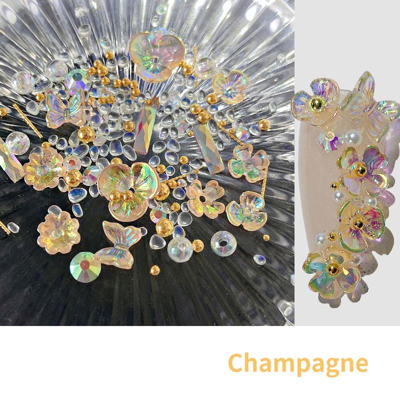 

Хрустальный цветок бабочка металлические заклепки жемчуг украшение для дизайна ногтей украшение для дизайна ногтей шампанского