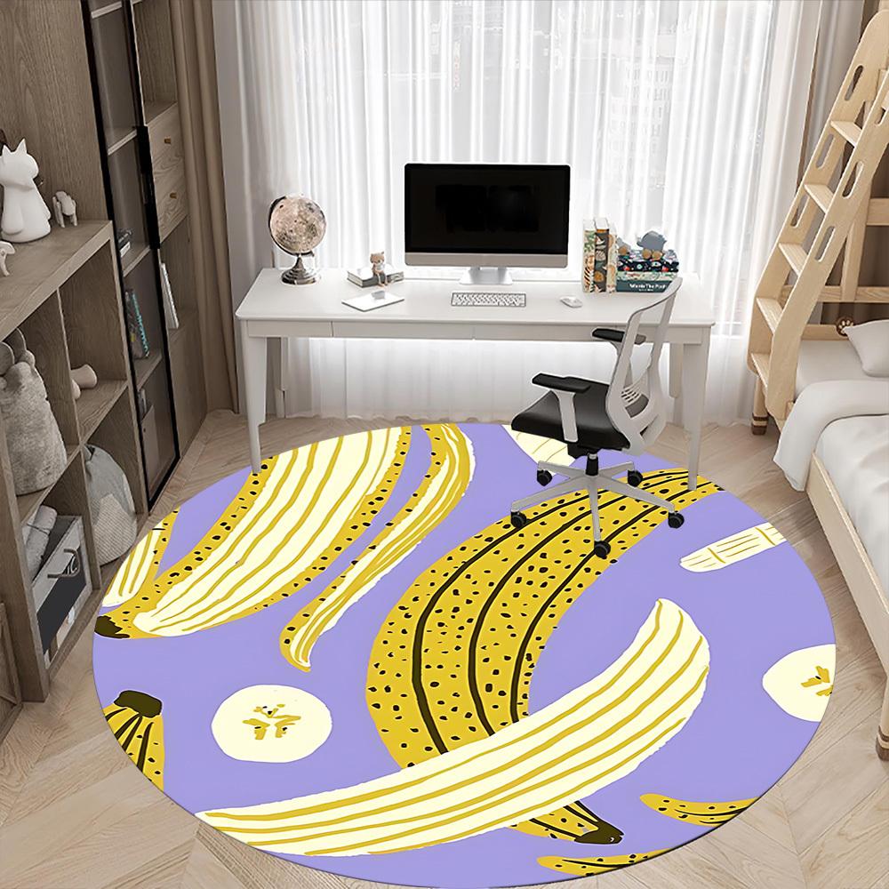 1pc Banana Slices Chair Carpet for Office, Non slip, Soft and Durable Office Rug