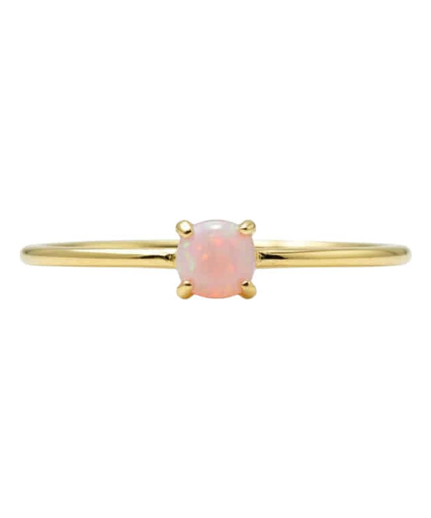 Alleun Silver 925 Moonstone Pink Layered Ring