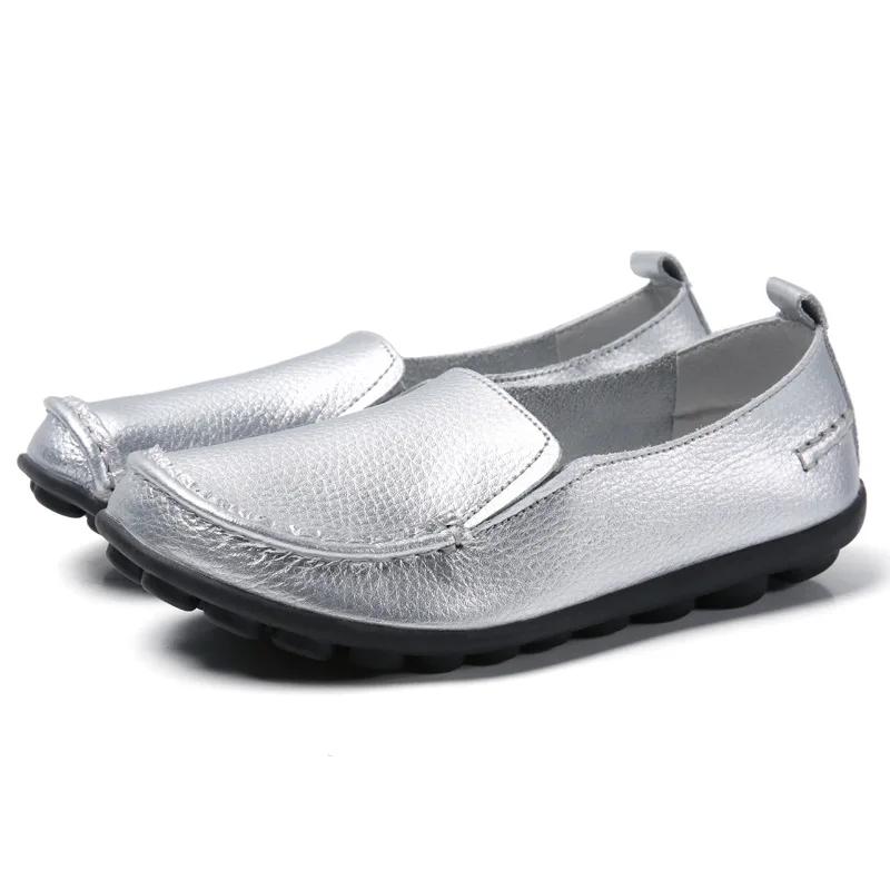 Fashion Women Flats Genuine Leather Fashion Footwear Women Shoe Moccasins Shoes Women Slip On Flat Shoes Soft Plus Size Tenis Feminino