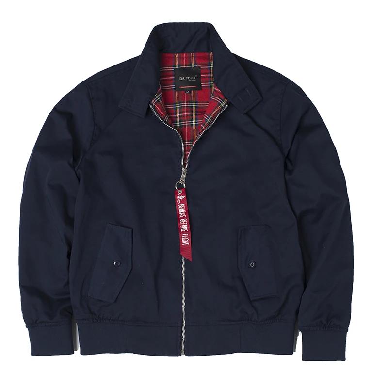 Vintage Bomberjacke European Solid Classic Retro Herren Windbreaker Streetwear Trendy Mäntel Übergröße