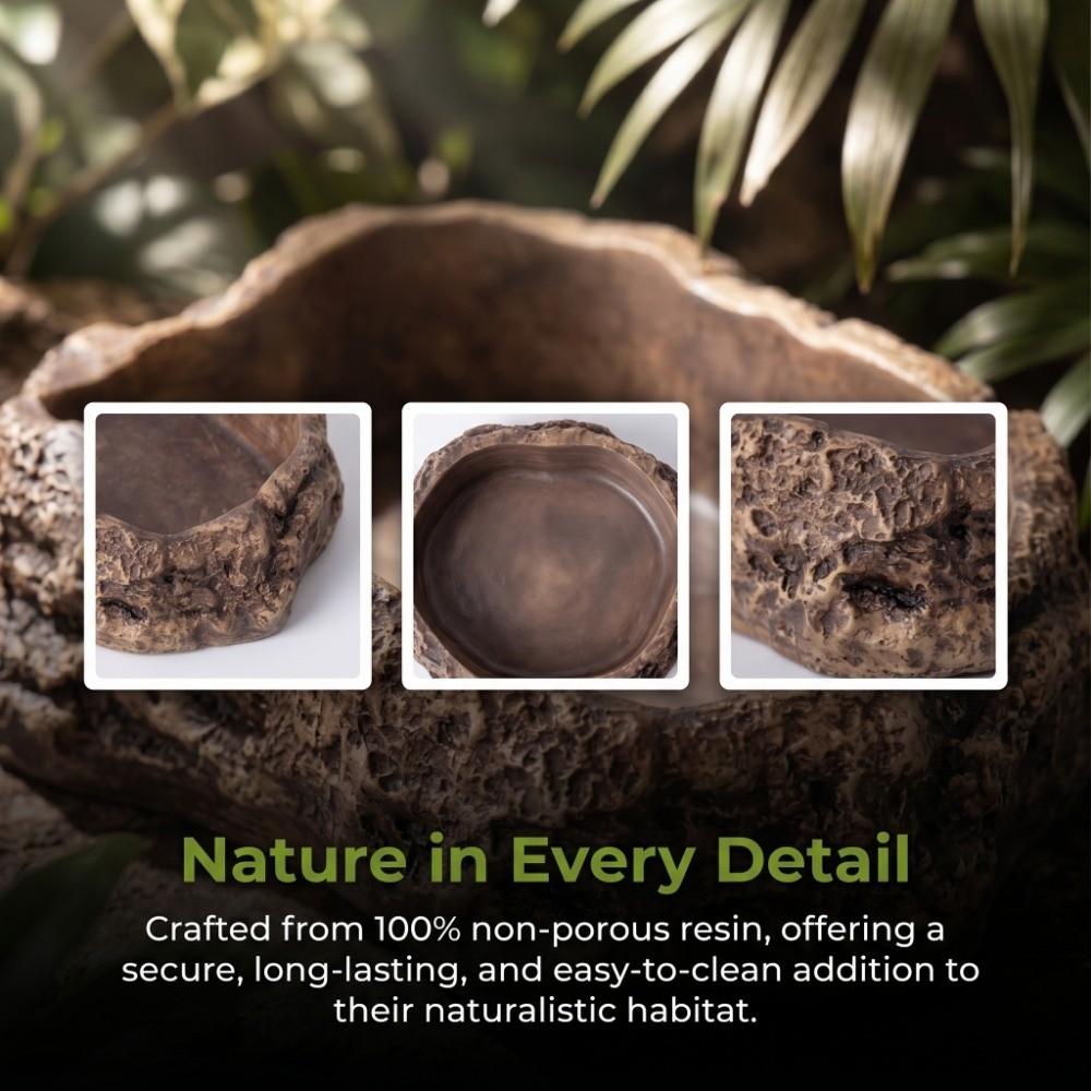 Anti-slip Climbing Pet Food Bowl Realistic Stone Reptile Food Bowl Mini Pet Water Dish Gecko