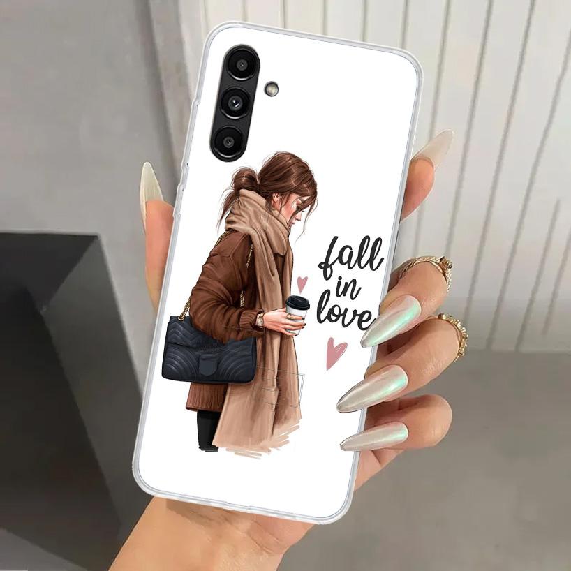 

Girl Boss Female Coffee Phone Case for Samsung Galaxy A17 A16 A37 A26 A36 A57 A56 A15 A25 A35 A55 A14 A24 A34 A54 A13 A23 A33 A5 Samsung A14