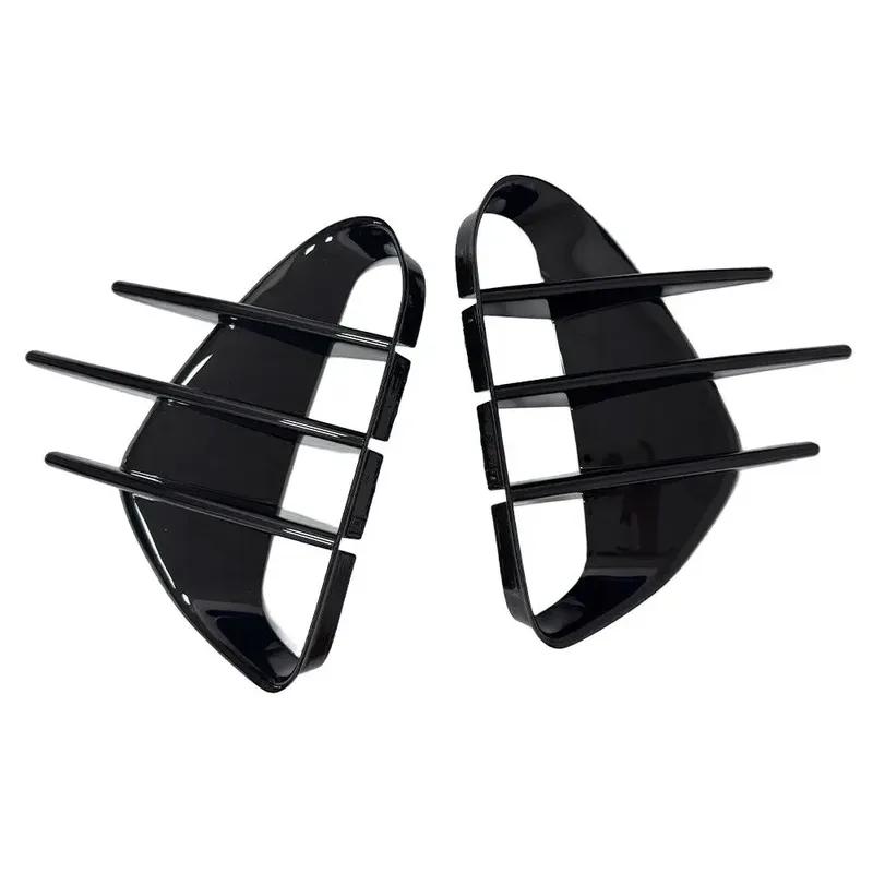 For KIA Stinger 2018- Car Sticker Frpmt Bumper Side Vent Spoiler Canard Covers Carbon Fiber Look Gloss Black Accessories ABS