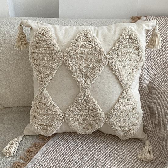 Pillowcase Stylish Bohemian Ethnic Tassel Design Thickened Embroidered Sofa Bedside Cushion Office