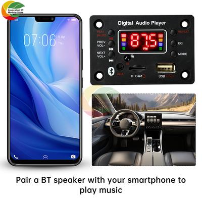 Wireless Bluetooth MP3 Decoder Board with Built-in Amplifier for Car Audio System Support USB TF AUX FM and Remote Control