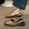 Square Toe Womens Flats Shallow Mouth Elegant Womens Sandals Fashion Vintage Party Shoes Elastic Band Women Shoes Luxury Zapatos