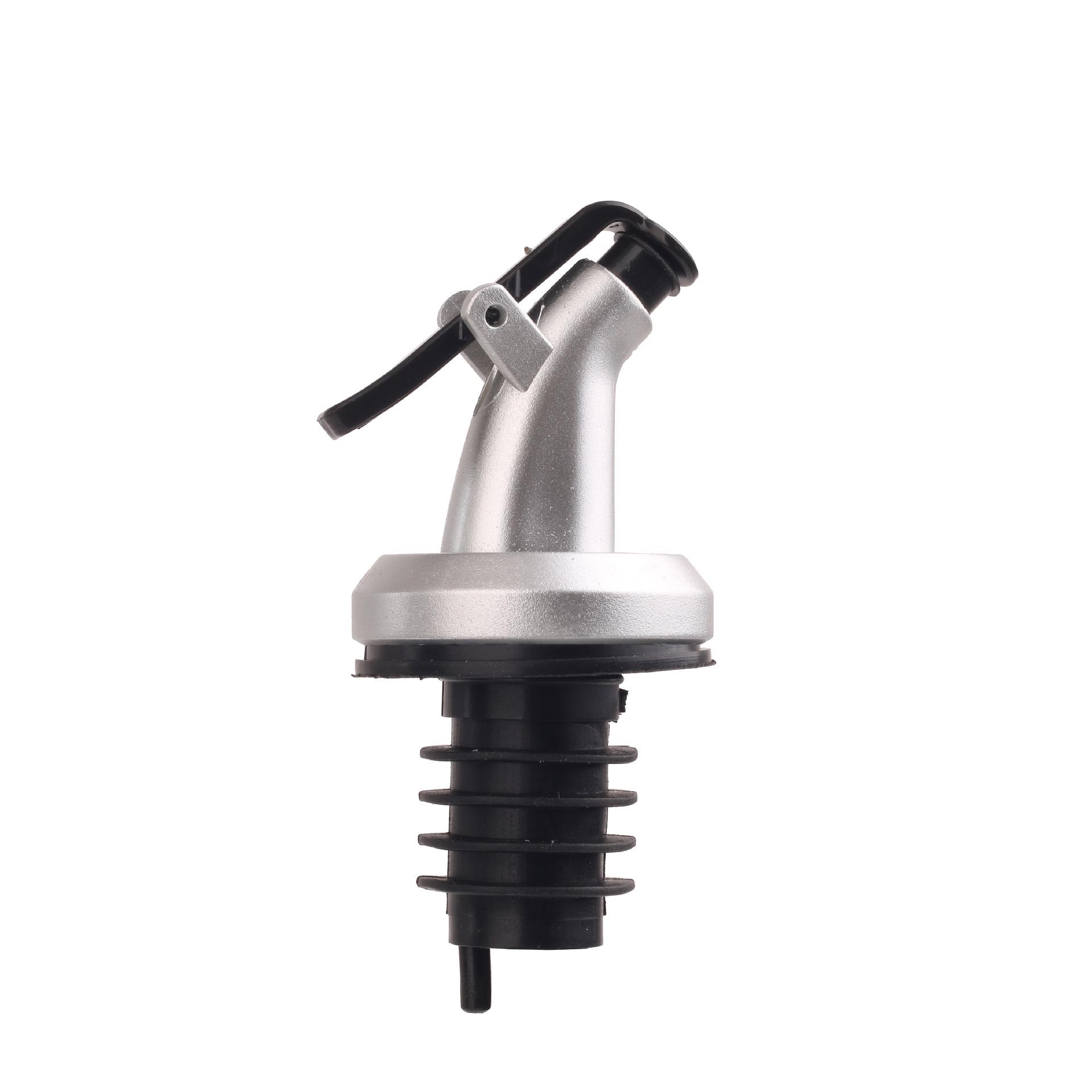 Silver Spray Painted Plastic Oil and Vinegar Bottle Stopper with Nozzle