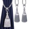 1&2Pcs Decorative Curtain Tiebacks Handmade Elegant Rope Ties Tassels Holdbacks for Drapes Decor Room Accessories Curtain Holder