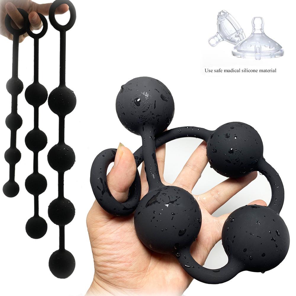 Pull Beads Anal Plug Extra-large Size Male and Female with Posterior Pull Beads Anal Masturbator Alternative Toys Adult Erotic Products