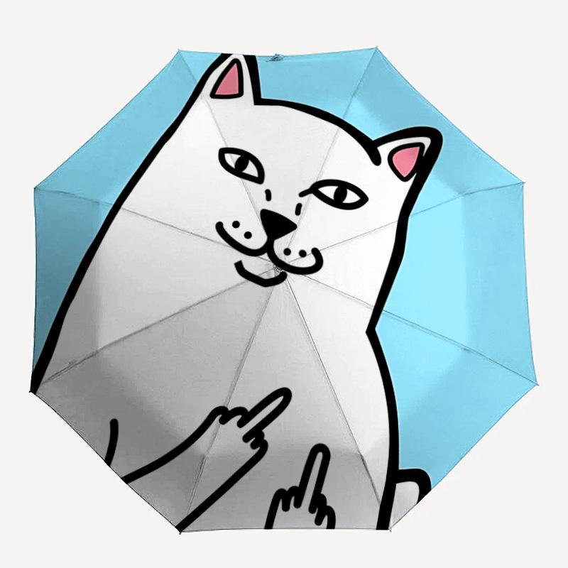 

1pc Cat Finger Automatic Umbrella Durable Iron Frame & Plastic Handle, Gift for Men & Women, Sturdy Construction yy250902079