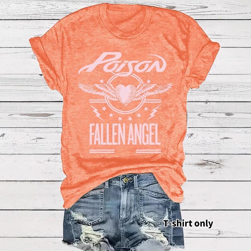 Women's Summer New Temperament T-shirt Band Theme Pattern Printing Short-sleeved