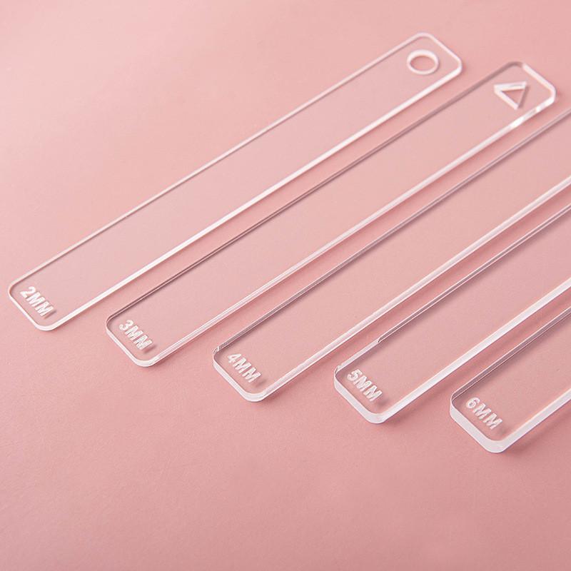 2Pcs Acrylic 2/3/4/5/6mm Rolling Strip Pin Rail Set Rolling Pin Guides Measuring Dough Strips Leveling for Pastry Baking Cookies