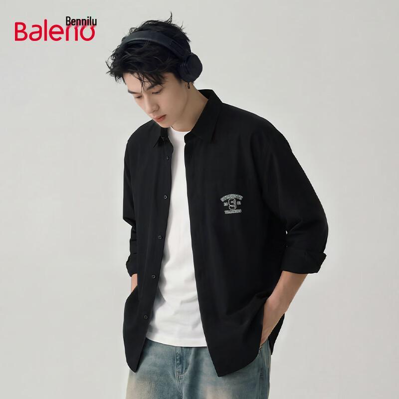 Мужская рубашка Baleno Oxford JPB с принтом Sport, с длинным рукавом L
