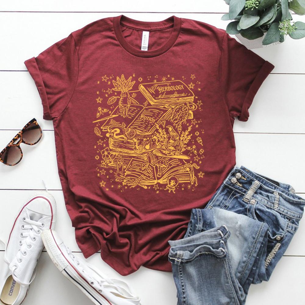 Vintage Herbology Witchcraft Shirt Herbology Plants TShirt Magcal Wizard Botanical Plant Lover Tees Fantasy Book Fandom Merch