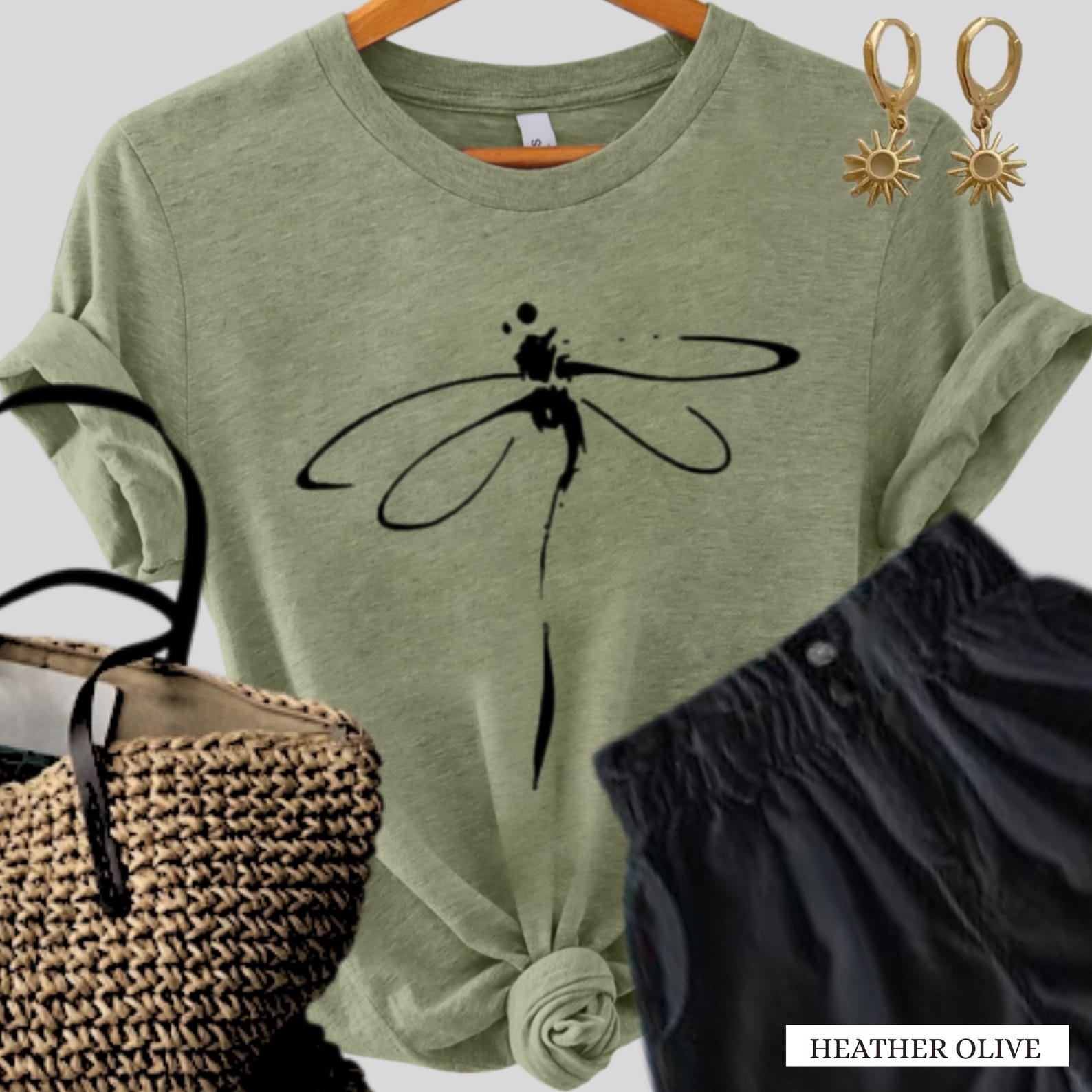SUMI Dragonfly T-Shirt: Women s Boho Graphic Tee M
