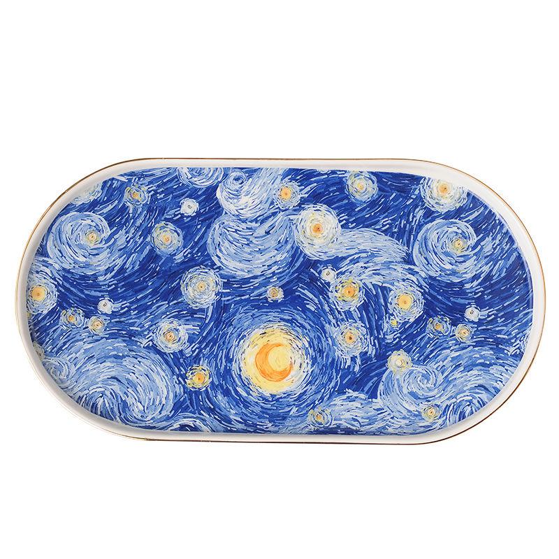 European Ceramic Blue Bathroom Five-piece Set Gold Border Gargle Cup Shampoo Bottle Soap Dish Wedding Gift Bathroom Accessories