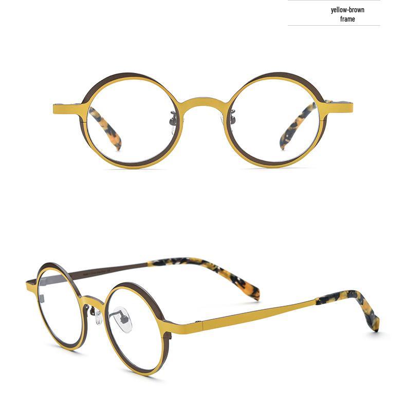 Unisex Mehrfarbige Retro Runde Titan-Brillenfassungen - Leicht & Für Sehstärken geeignet