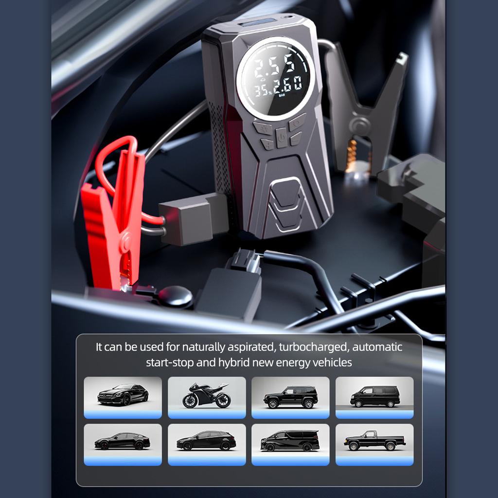 Auto Starthilfe Tragbarer Autoreifenfüller Tragbarer Luftkompressor Akku-Luftpumpe mit