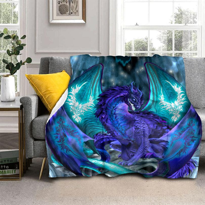 

Одеяло с 3D принтом дракона, фланелевое одеяло, мягкое флисовое одеяло, одеяло для дивана в спальне 150x200cm