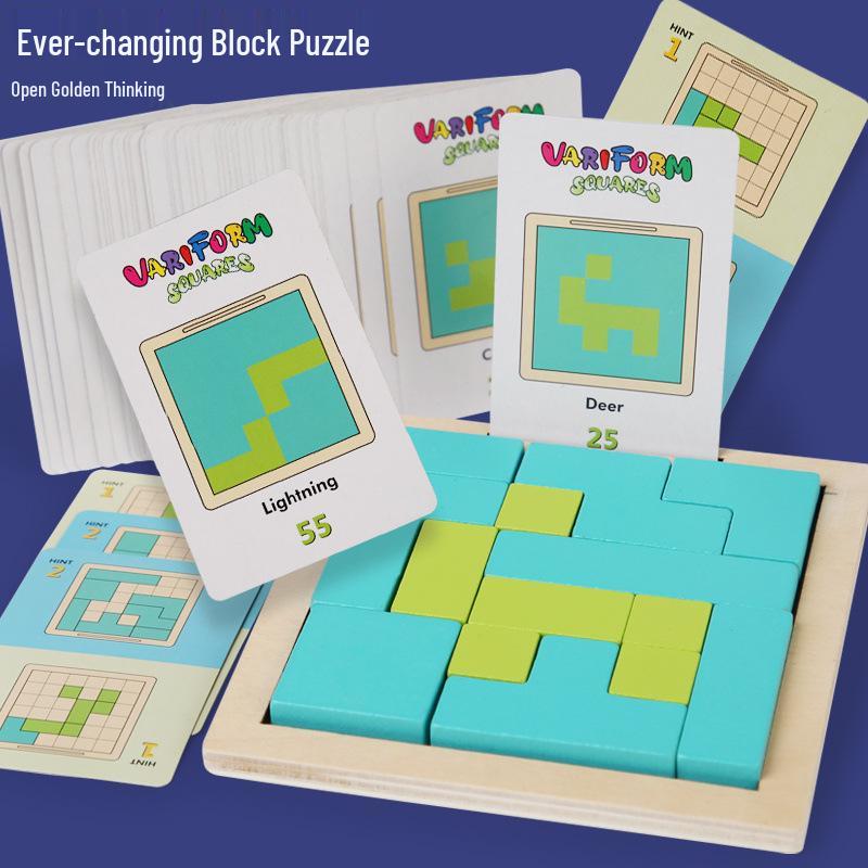 

Wooden Tetris Blocks: Educational Jigsaw Puzzle for Children